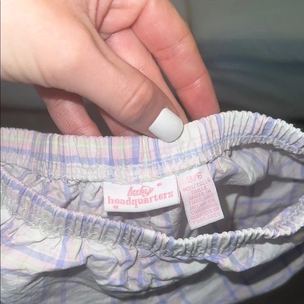 White, Pink, Purple, and Yellow Plaid Baby Bloomers